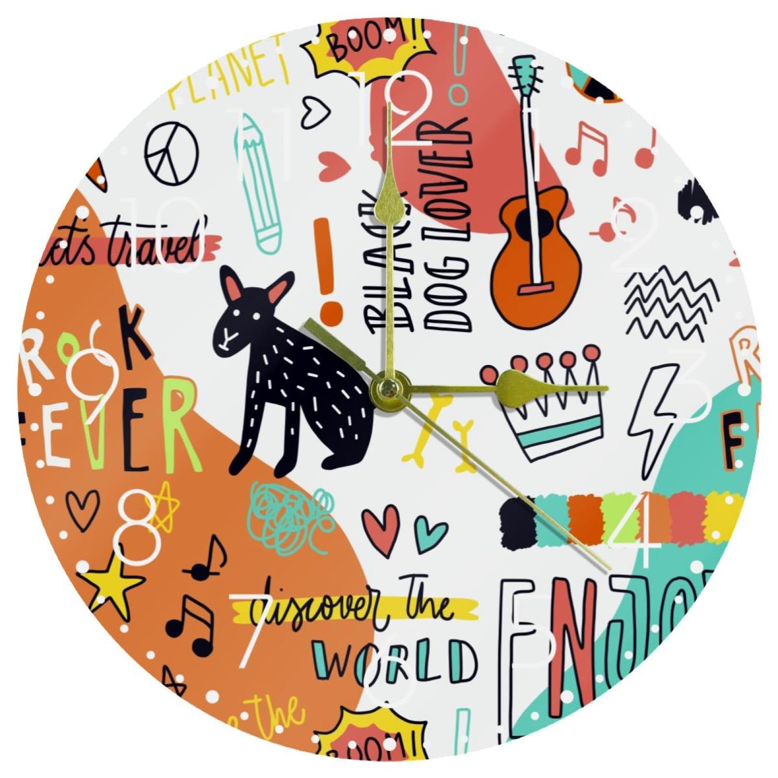Horloge murale silencieuse à piles pour une lecture de l'heure facile dans la cuisine