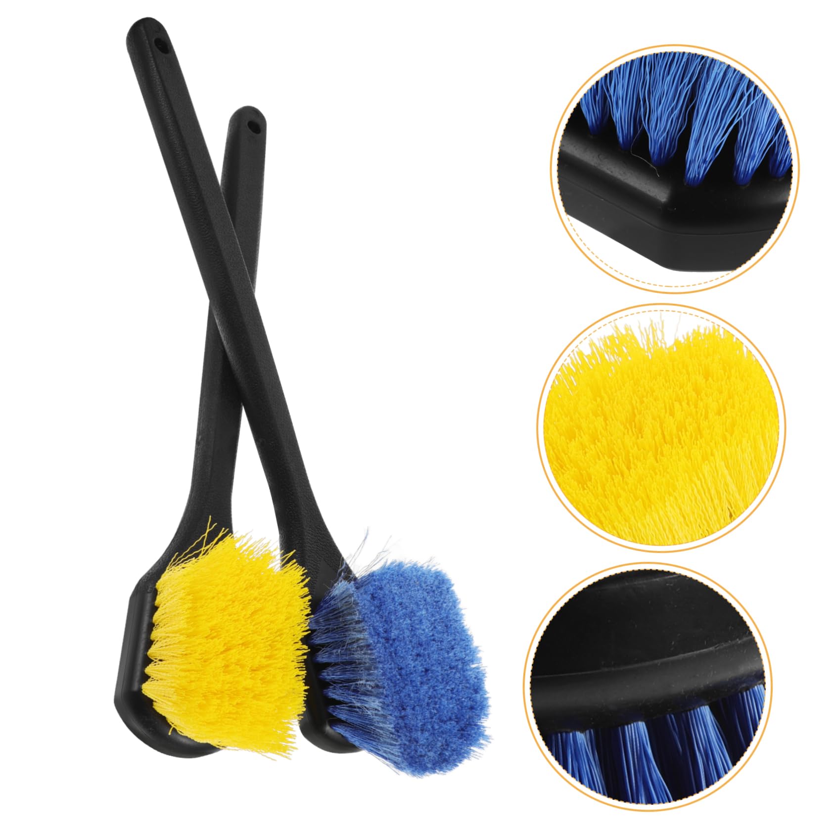 2pezzi Spazzole per Pulizia Ruote Auto Manico Lungo Ergonomico Spazzola per Pneumatici e Cerchi Strumento di Manutenzione per Auto Pulizia e Comoda Colori