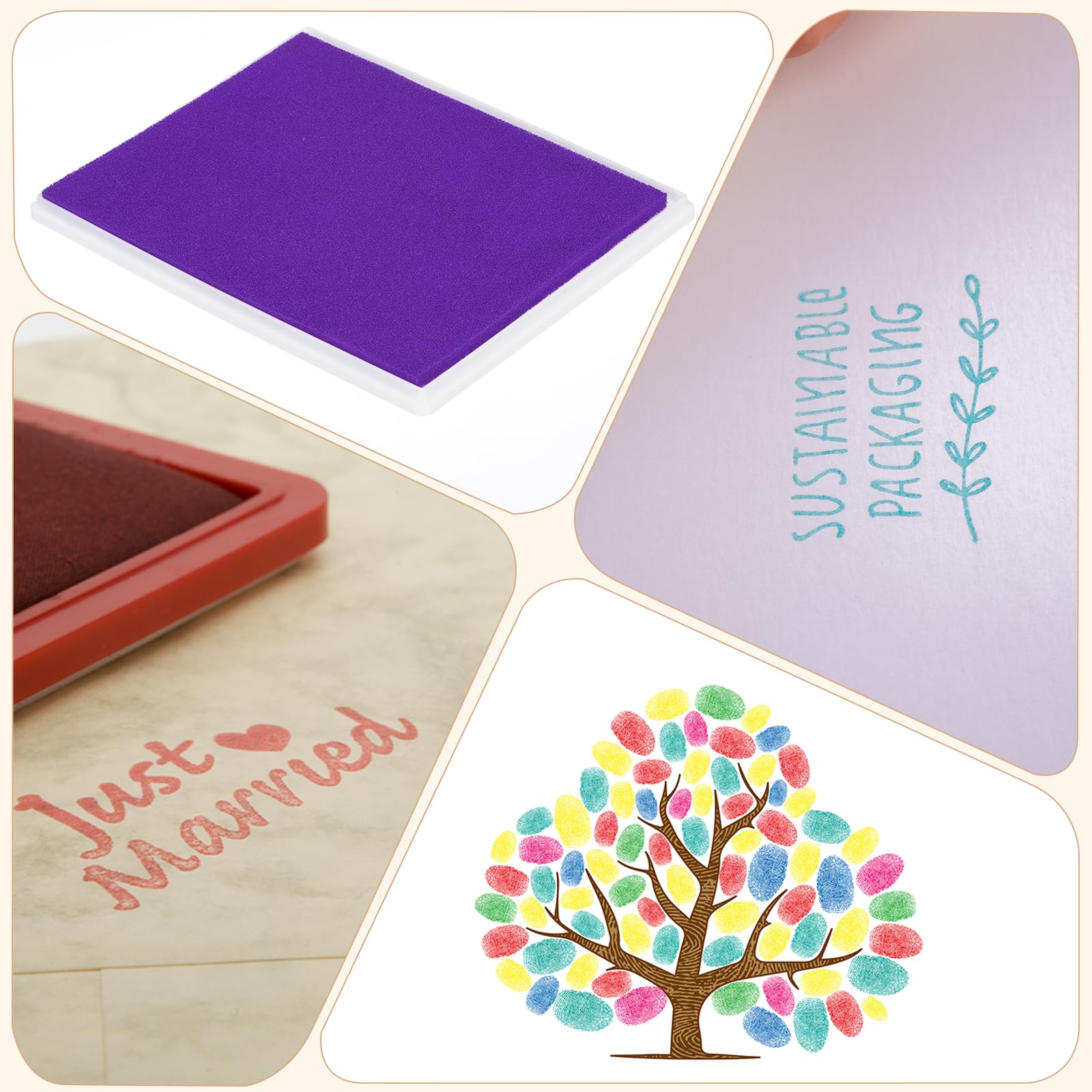 PATIKIL 5x4" Craft Ink Pad,2Pcs Washable Stamp Ink Pad DIY Ink Pad for Rubber Stamp Card Making Stamping Scrapbook Fingerprint Footprint Handprint - Image 4