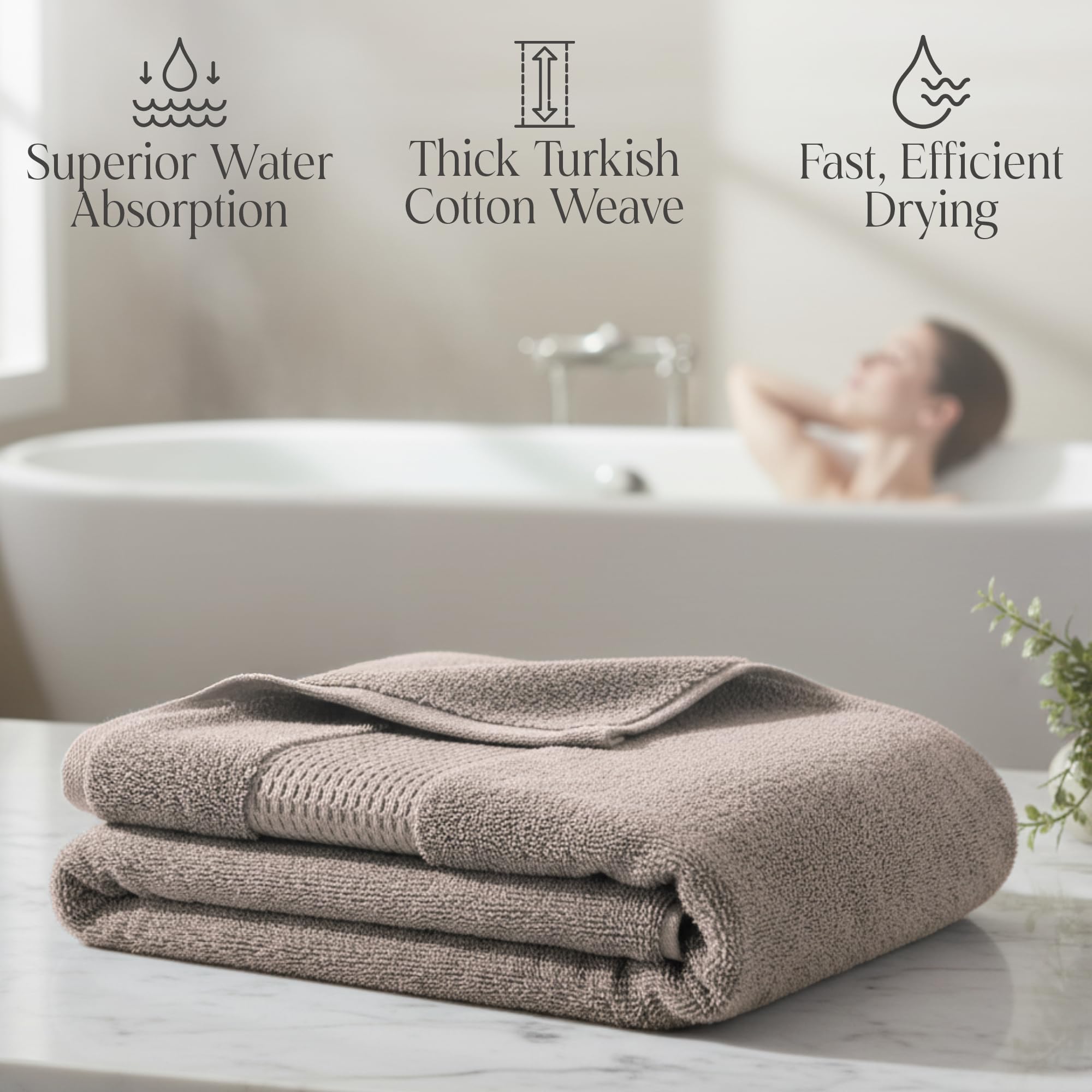 Delilah Home 100% organiczne ręczniki kąpielowe | Grube, ultramiękkie i chłonne ręczniki z tureckiej bawełny | Bezkompromisowa jakość i trwałość | Ekologiczne i wegańskie | 91 x 183 cm | opakowanie 1 szt., naturalne