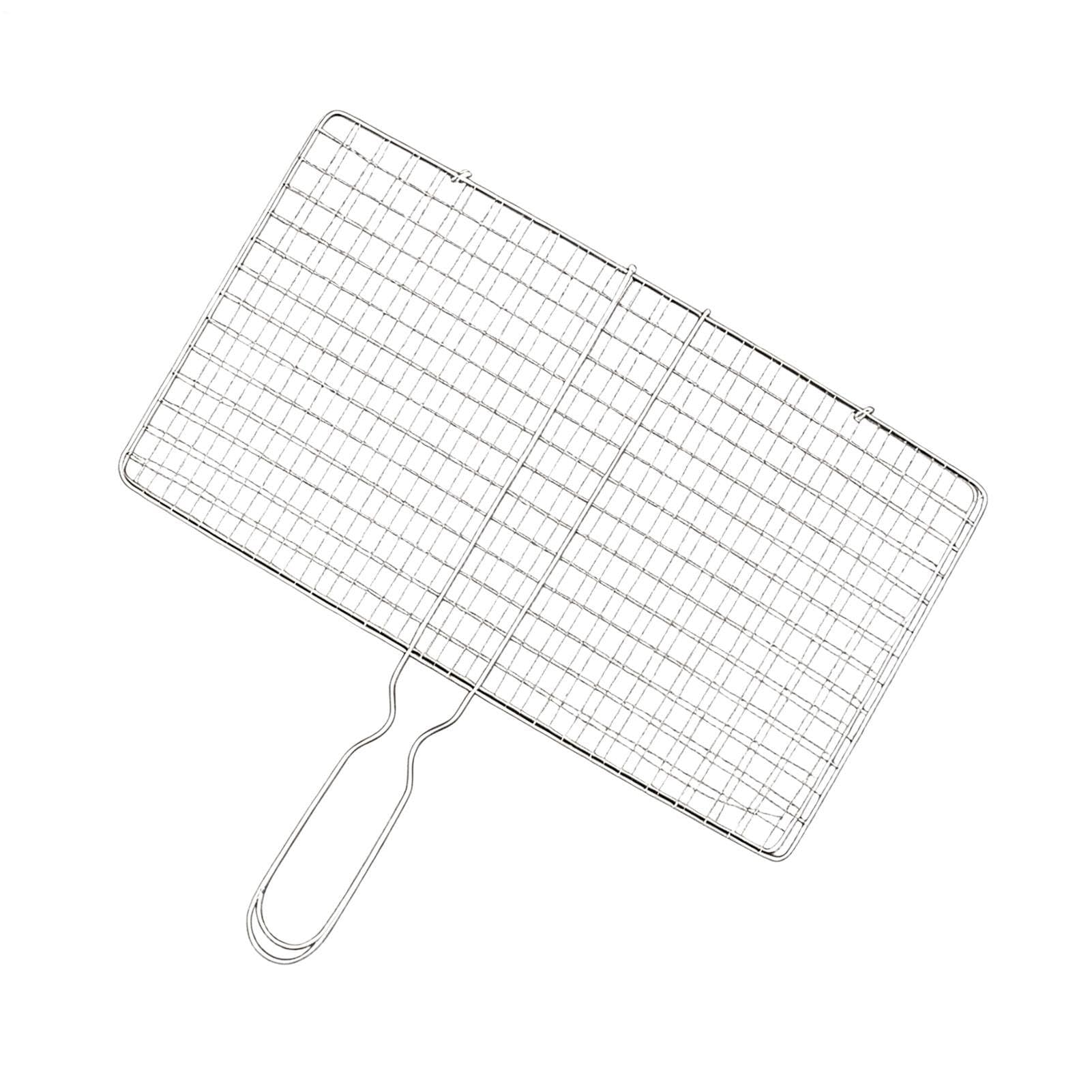 Dybnuhoc Large Grill Basket, Portable Cooking Rack, 34x19x14 cm Fish Grill Basket, Versatile BBQ Accessories for Veggies and Proteins, Professional Tool for Outdoor Grilling