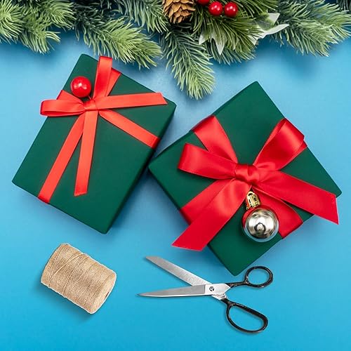 Miniatura 3 de Vanhench Rollo de papel de regalo verde de 17.5 x 670 pulgadas (56 pies), rollo de papel kraft de color sólido, rollo de papel de regalo de Navidad,