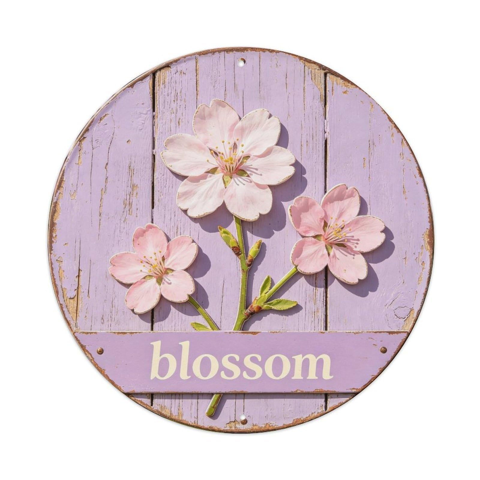 Blossom Metal Tin Sign Plaque