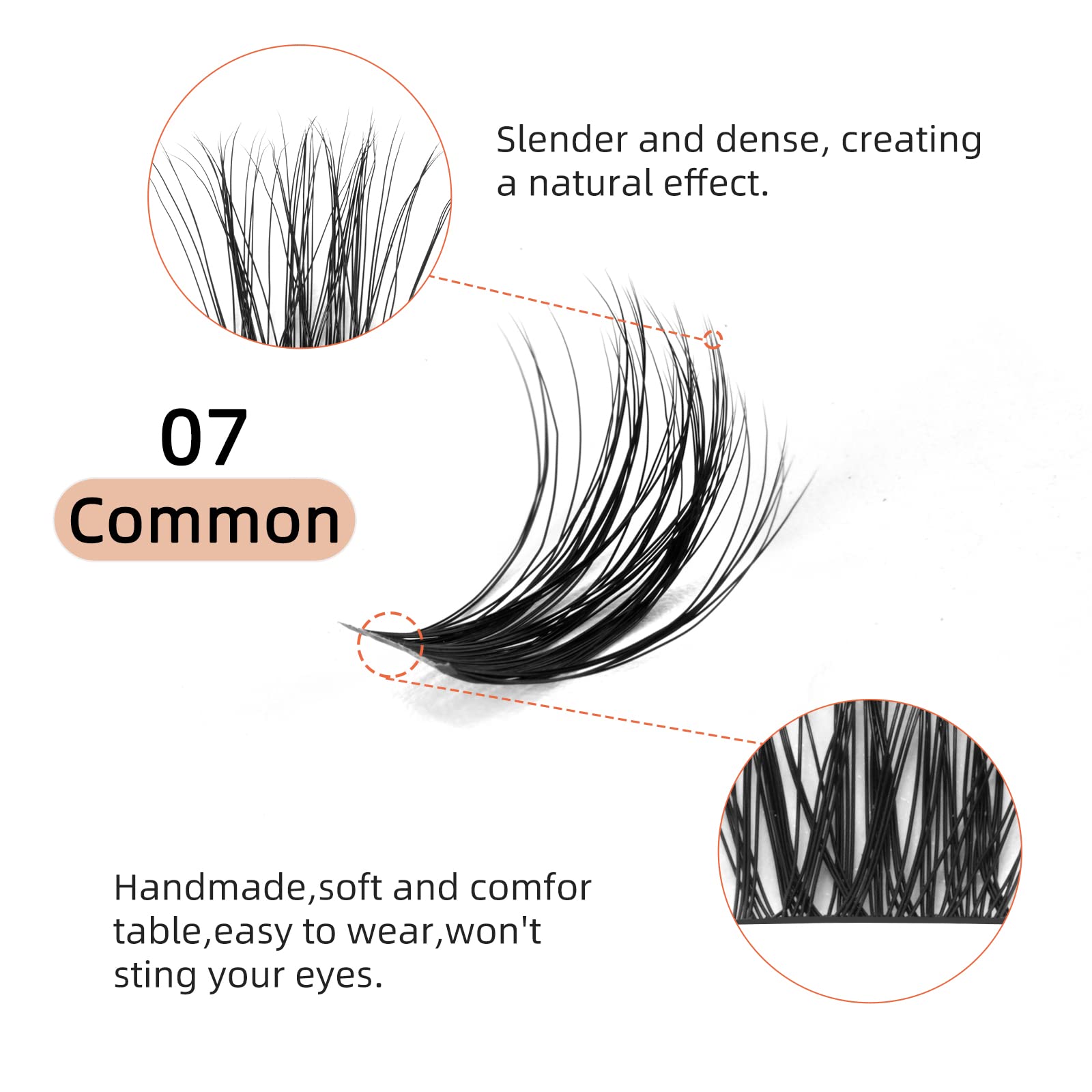 Lash Cluster DIY Eyelash Extensions 72 Pcs Cluster Eyelashes Extensions 8-16mm D Curl Lash Clusters Thin Stem Eyelash Clusters Reusable Makeup for Self-application (Common D 8-16mm) - Image 3