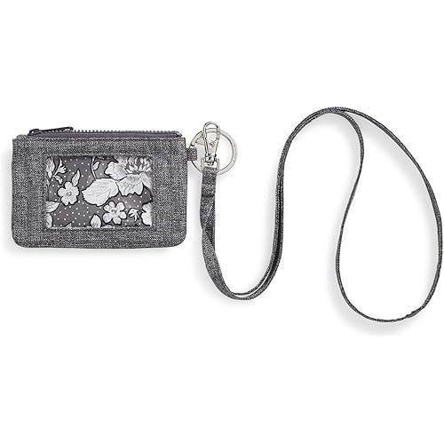 Vera Bradley Women's Recycled Lighten Up Reactive Zip ID Case and Lanyard Combo