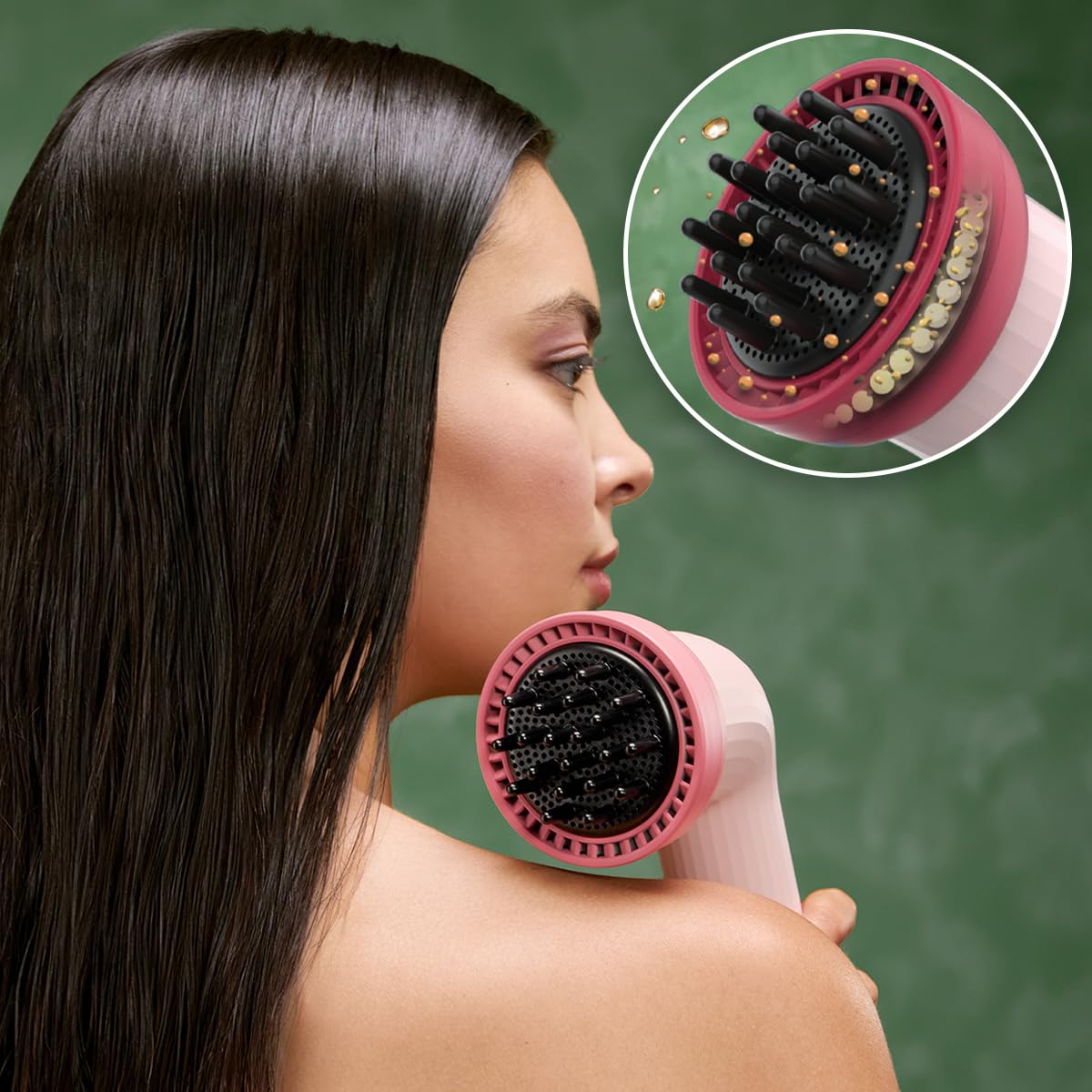 Cecotec Kompaktowa suszarka do włosów IoniCare Dry&Keratin Olive. 1200 W, 107000 obr./min, silnik bezszczotkowy, funkcja jonowa, głowica z technologią NutriSerum i twardymi zębami, głowica