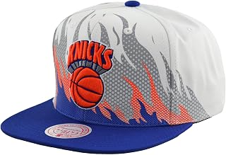 Mitchell & Ness NBA Hot Fire Snapback Cap New York Knicks, White, One Size