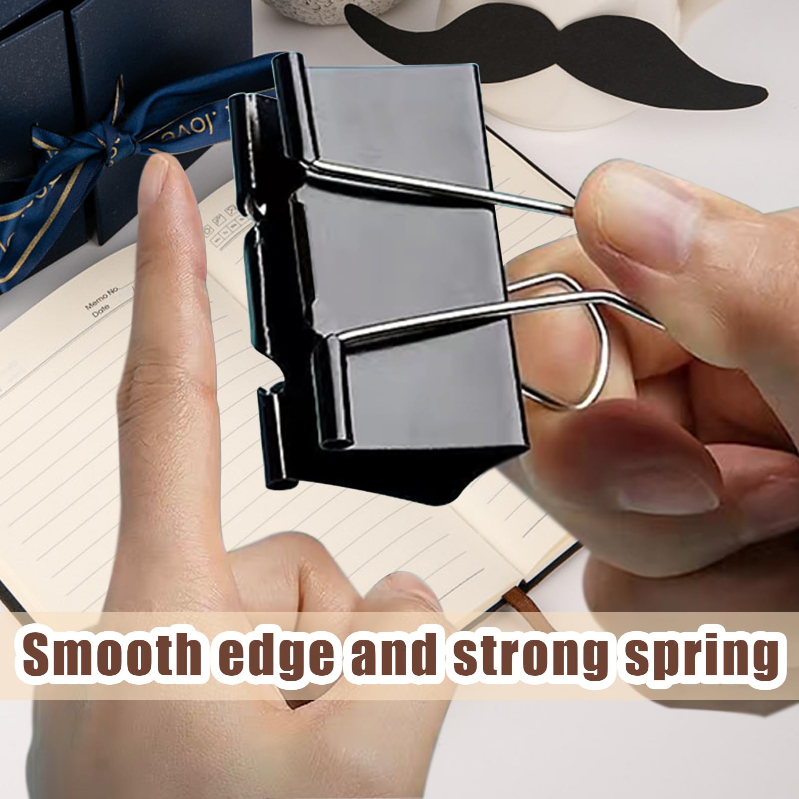 Clip per raccoglitori Jumbo da 7,6 cm (confezione da 36), clip per raccoglitori extra large resistenti, per forniture per ufficio e casa, nero