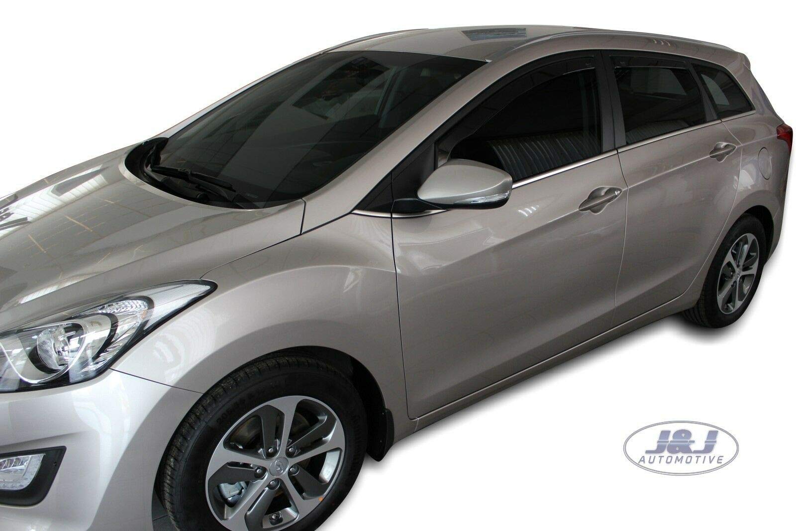 Deflettori D'Aria Per Hyundai I30 5 Porte Dal 2017 - Set 2 Pezzi Anteriori, Nero Fumè, Antivento E Antipioggia, Made In Europe