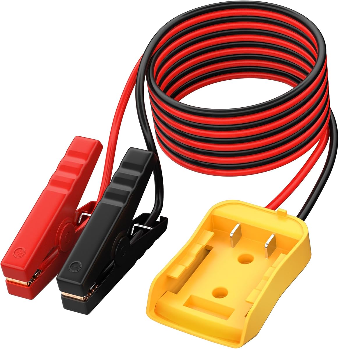 6FT Jumper Cable Clamps Compatible with D.ewalt 20V Power Wheel Battery Adapter Battery Jumper Starter for Car Jump Starting Using Tool