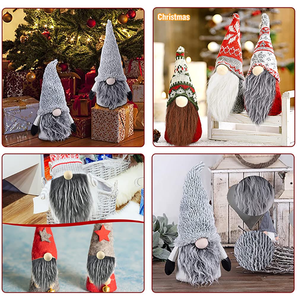 24-teiliges Wichtelbart Set - Bastelset Mit Plüschbärten Und Holzkugelnasen Für Weihnachtsdekoration