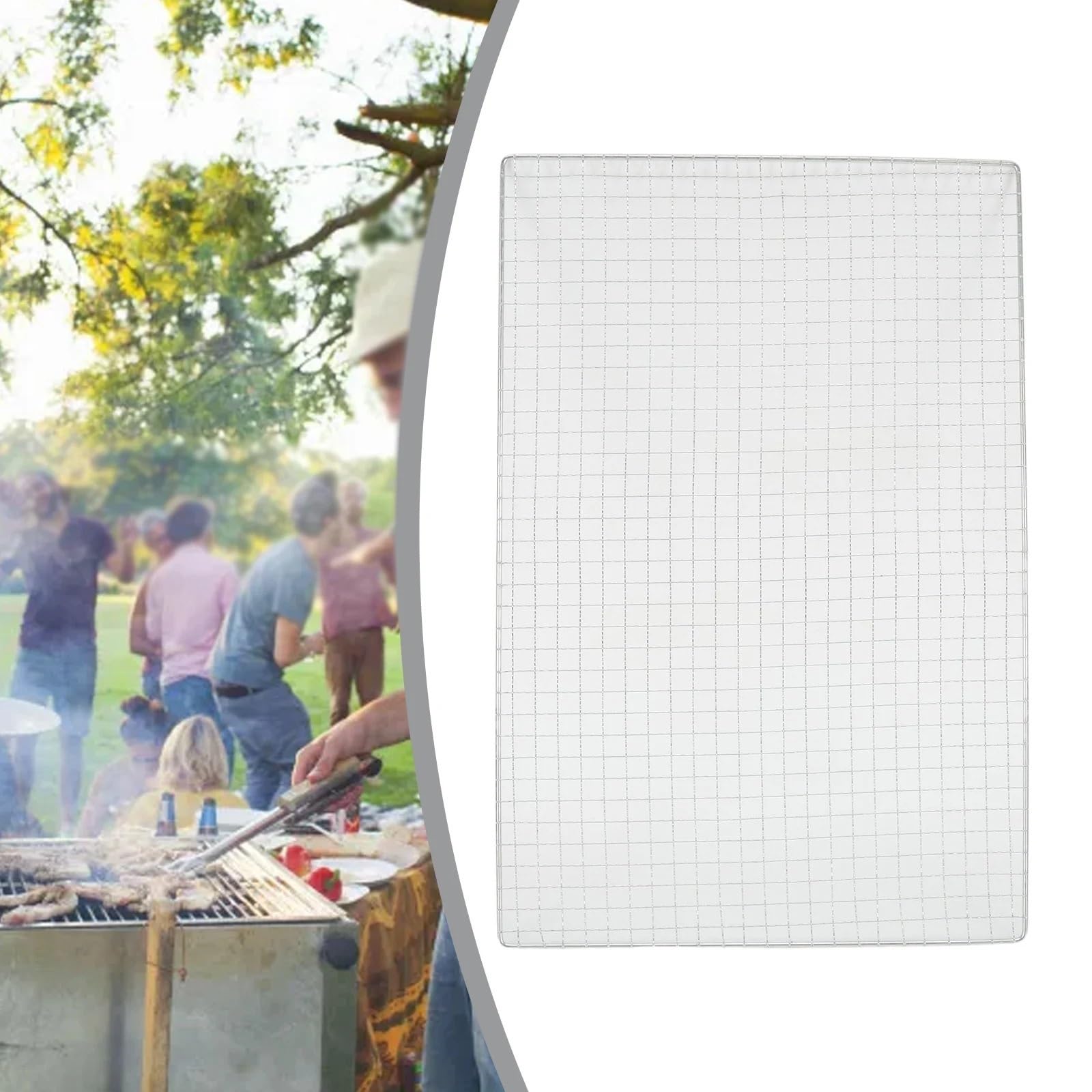1 Rejilla de Malla for Barbacoa, Acero Inoxidable, for Cocina, Herramientas Picnic al Aire Libre para Barbacoa(50x38cm)