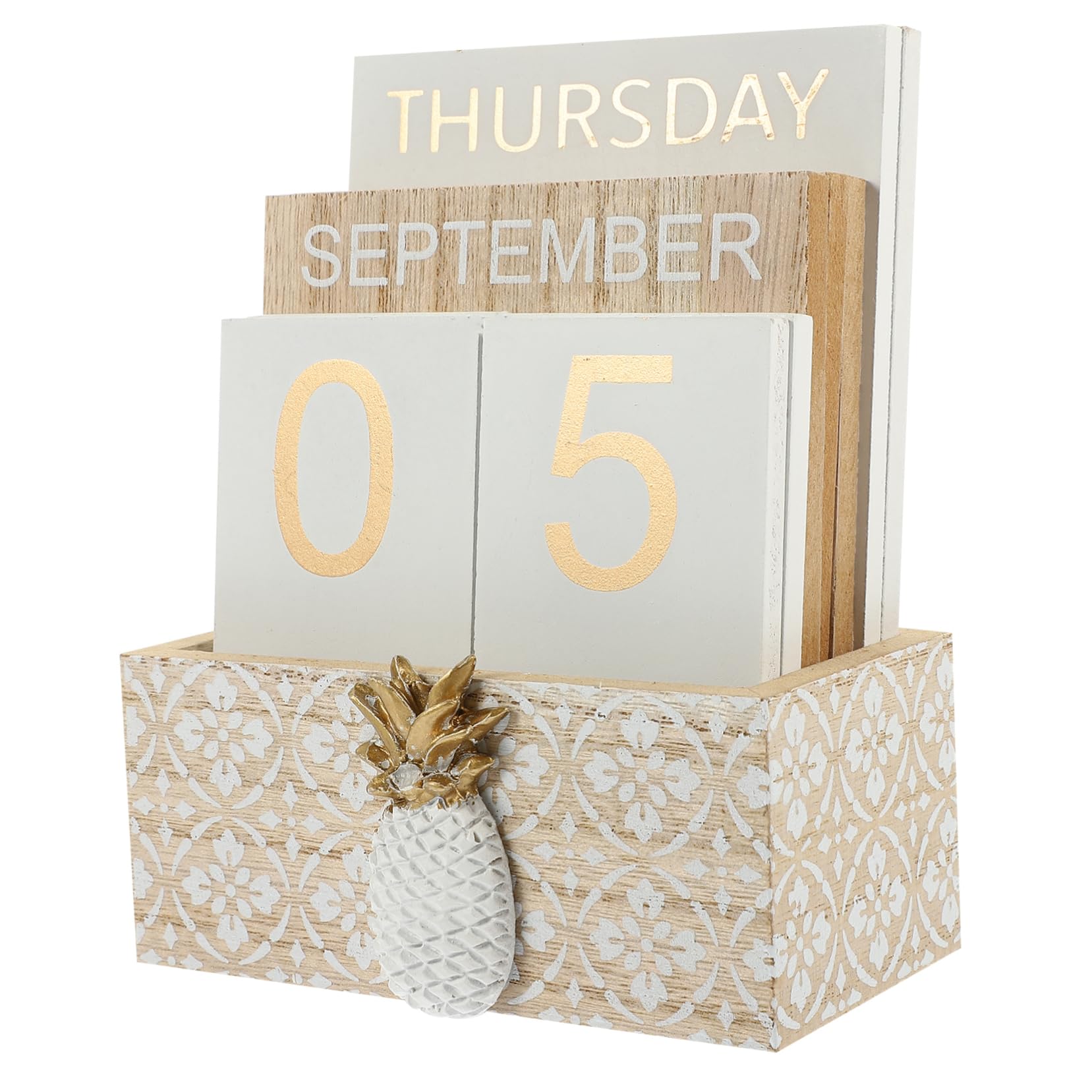 VILLCASE 3stücke Rustikaler Holzblock Kalender Für Schreibtisch Wiederverwendbarer Stilvoller Tischkalender Für Zuhause Und Büro Zeitlose Dekoration Für Deko-accessoire Für Und Hotels