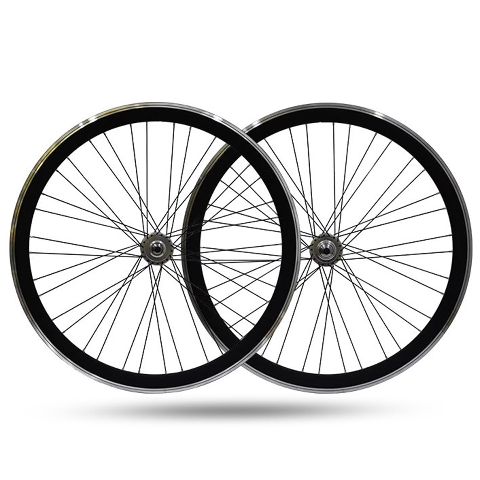 700C Fixed Gear Bicycles Wheelset 40mm Rims 32/36H Spoke Single Speed Bikes Wheelset V Brake Aluminum Alloy Front & Rear Set(Silver)