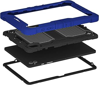 TJS Compatible with Boost Celero 5G Tab Tough Tablet Case (Blue) | Strong Kickstand Hybrid Case Cover for Celero 5G Tab