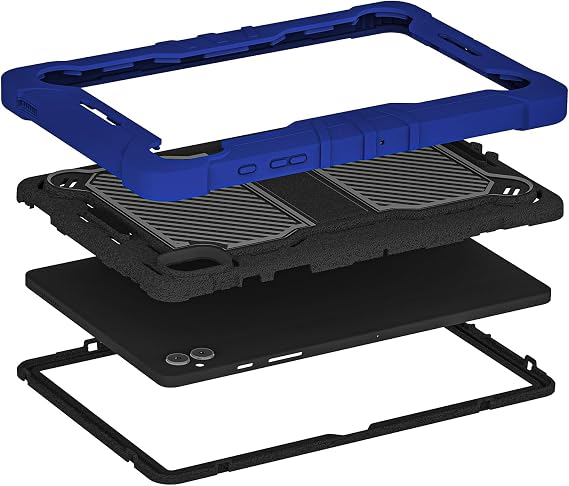 TJS Compatible with Boost Celero 5G Tab Tough Tablet Case (Blue) | Strong Kickstand Hybrid Case Cover for Celero 5G Tab