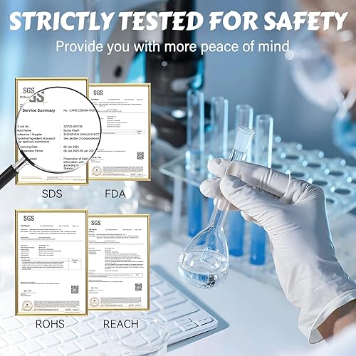 Miniatura 5 de Suzzam Resina epoxi de 8 onzas, sin amarillamiento y sin burbujas, relación de mezcla 11, resina transparente de 2 partes para fabricación de joyas,