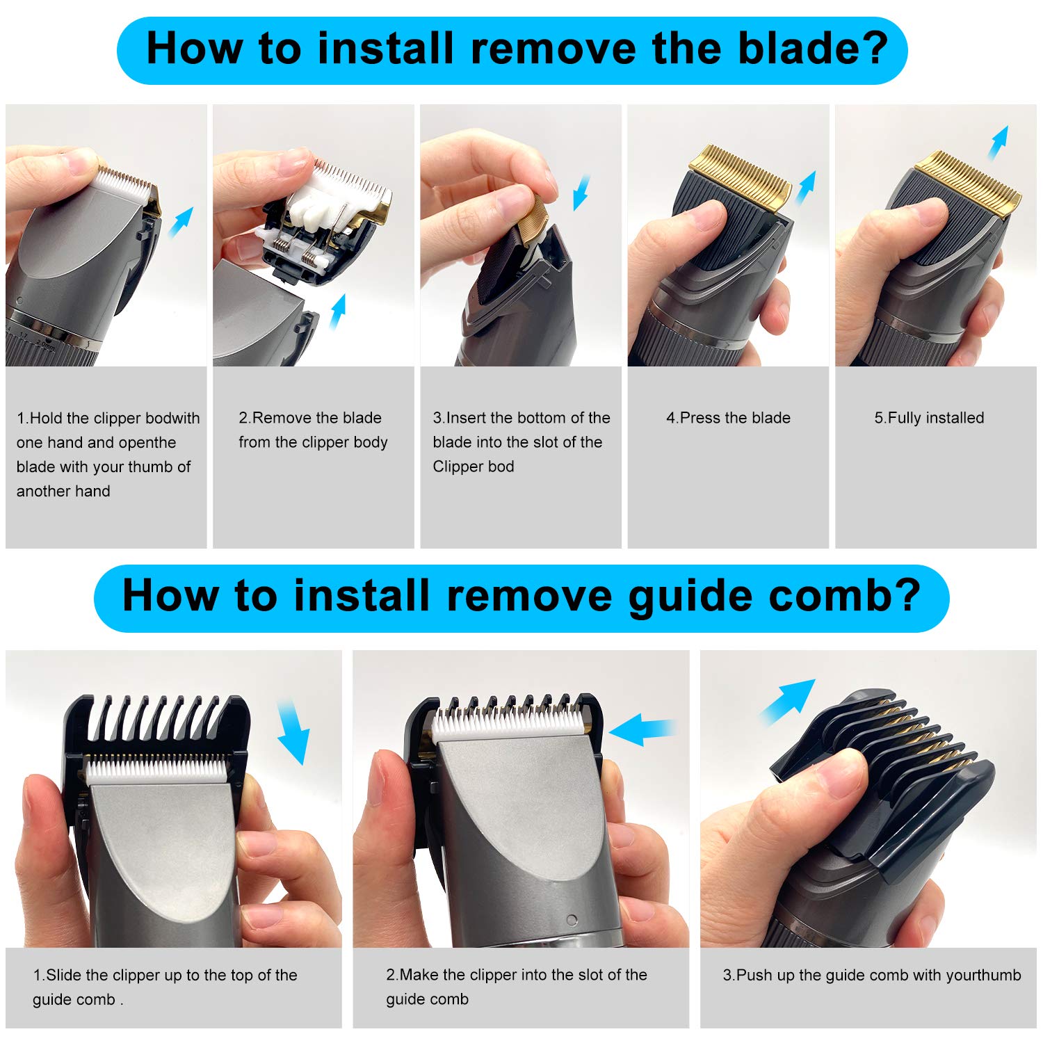 Hair Clippers for Men - Cordless Ceramic Blade Mens Hair Trimmer Beard Trimmer Hair Cutting & Grooming Kit Rechargeable