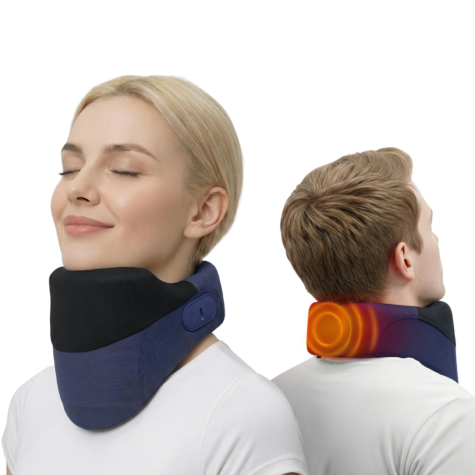 Photo 1 of Yunari Cordless Neck Brace for Cervical Spine Posture Correction and Support, Patented Traction Device with Intelligent Adjust and Hot Compress, Neck Brace for Men and Women, ?Navy Blue, Medium?