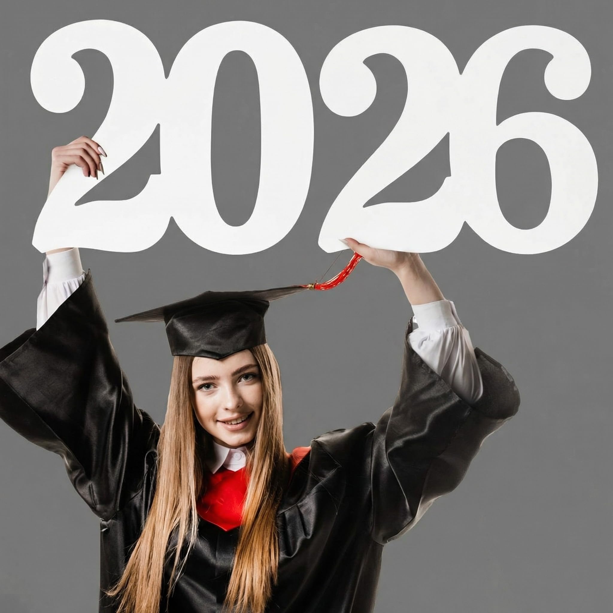 Photo 1 of *Pieces broken* Wenqik 2026 Wooden Sign Graduation Decoration Photo Props Class of 2026 Letter Sign Centerpieces Poster Signature Board for Congrats Grad Party Supplies Table Decor, 10.8 x 13.8 Inch(White)