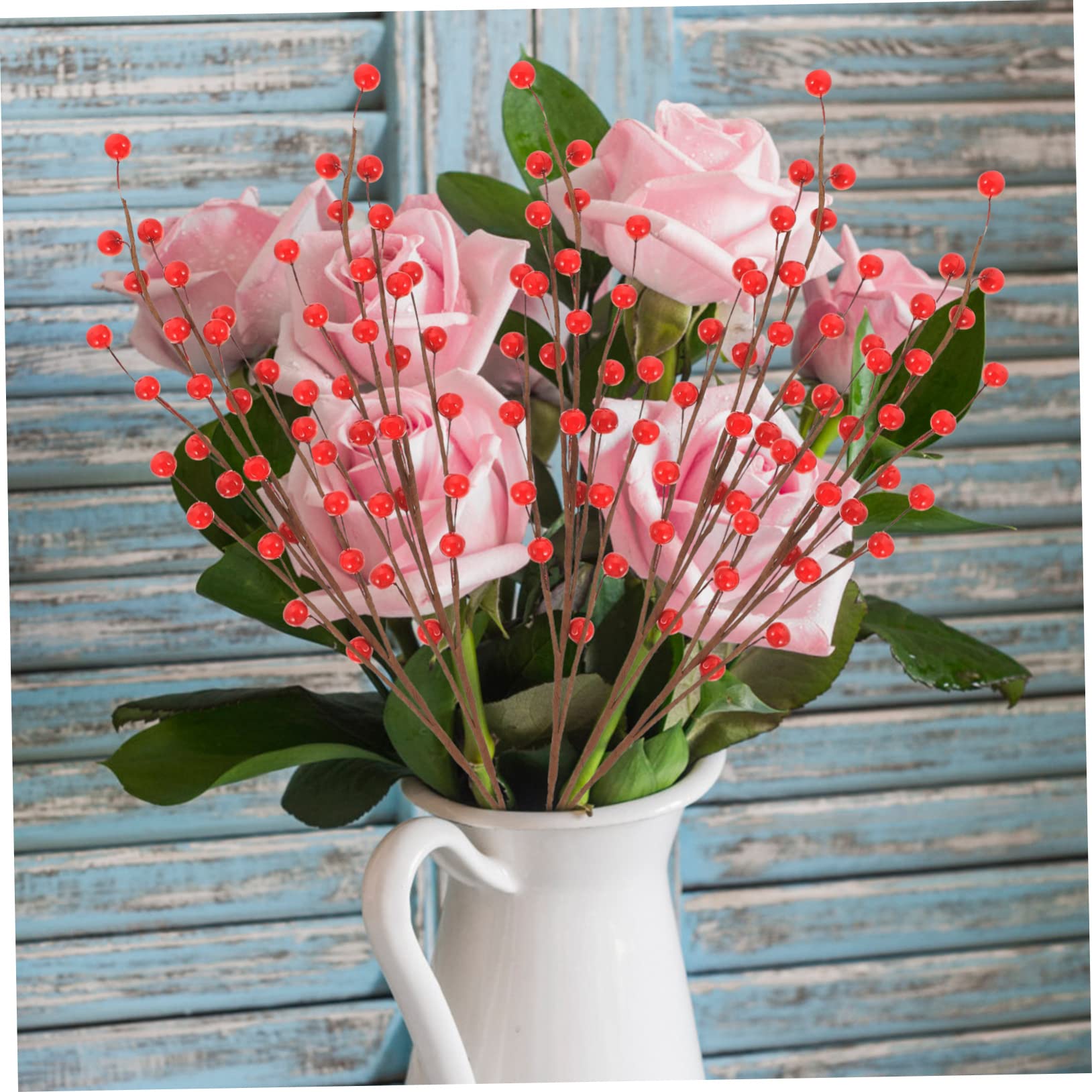 MAGICLULU 2 Set Ramo Di Bacche Rosse Decorazioni Invernali Bacche Natalizie Di Bacche Di Natale Imitazione Pianta Artificiale Rami Degli Alberi Per La Decorazione Schiuma 10 Pezzi*2