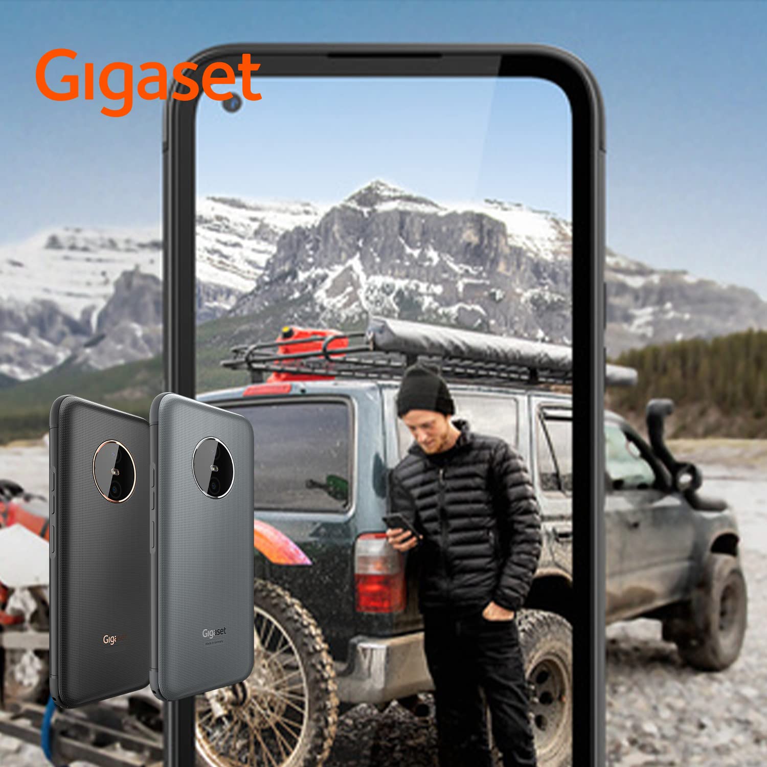 Gigaset GX6 wzmocniony smartfon 5G, standard wojskowy, pyło- i wodoszczelny IP68 - wyświetlacz 6,6" FHD+ z Corning Gorilla Glass, 128GB+6GB RAM, aparat 50MP - szybkie ładowanie - Android 12, szary