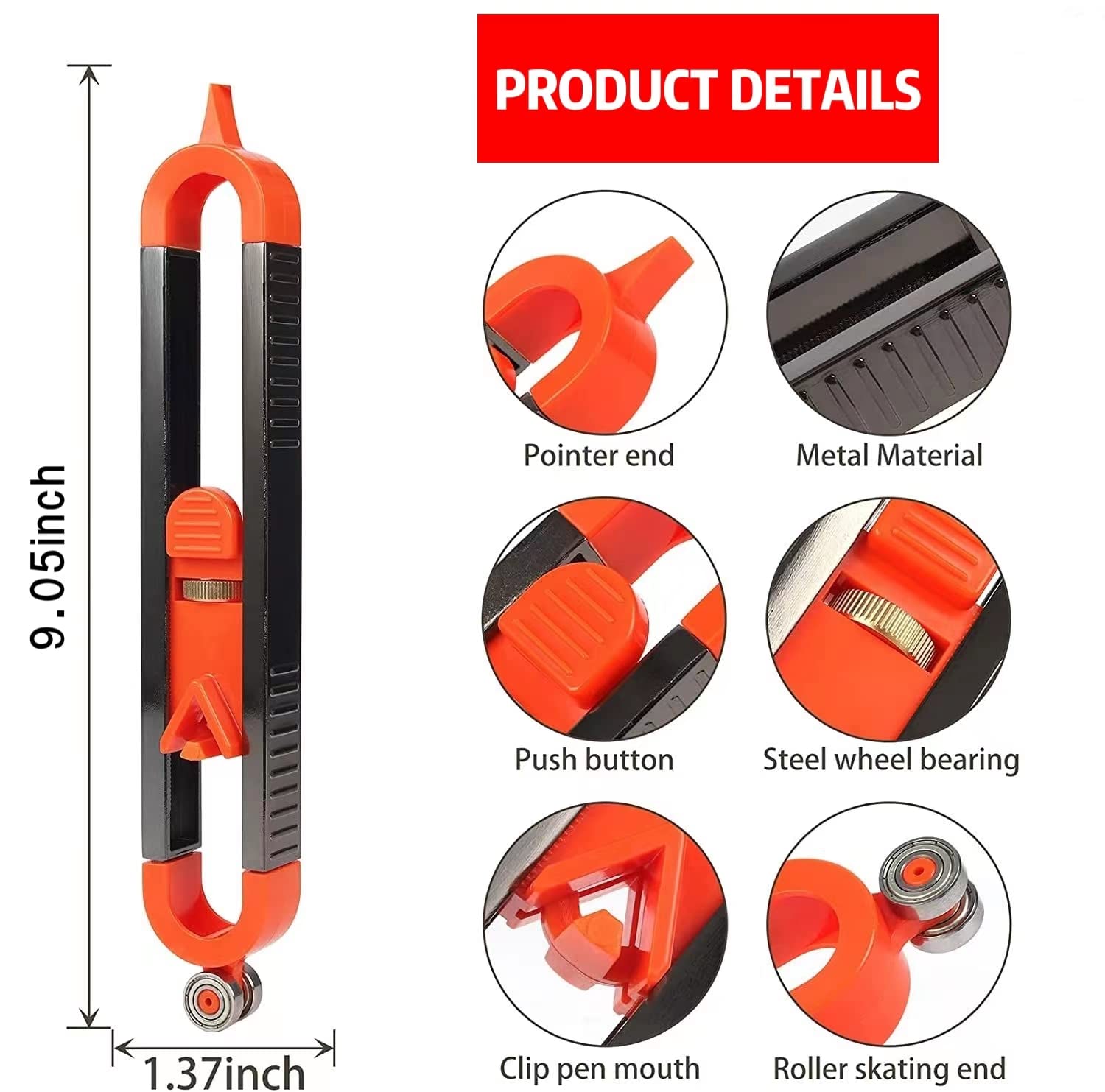 Precise Contour Scribe Tool Woodworking - With Lock For Pencil,Upgrade Measuring Tools, Ultimate Scribing Tool Suitable For Woodworking Finish Carpenter Professional Joiner — Amazon image 4