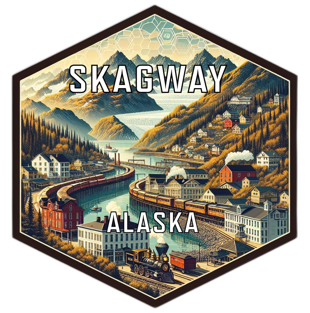 Skagway Alaska Travel Destination Souvenir Vinyl Decal Sticker 4-Inch