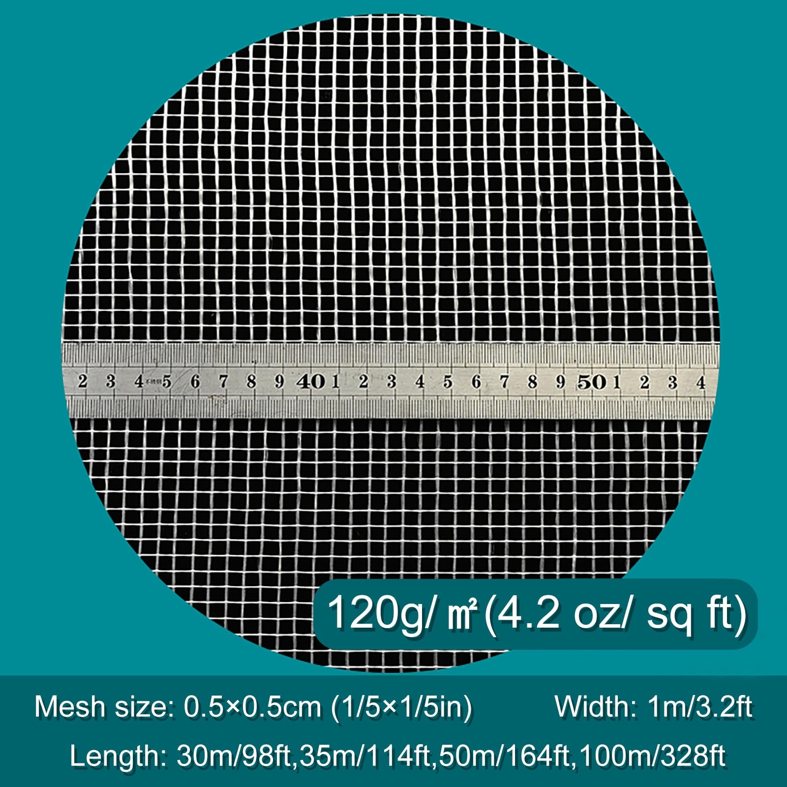 Rete di rinforzo in fibre ad alta resistenza per cemento e cartongesso Maglia durevole per riparazione e impermeabilizzazione delle pareti (35 m x 0,7 cm) ideale per costruttori e appaltatori