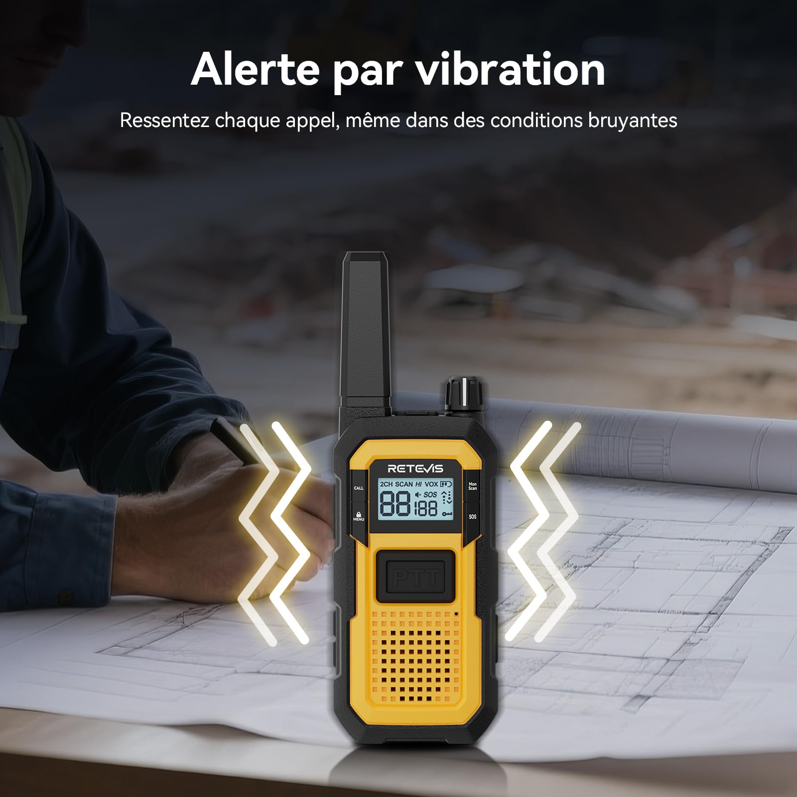 Retevis RB648 Talkie Walkie avec Chargeur 10 Voies, Radio Bidirectionnelle