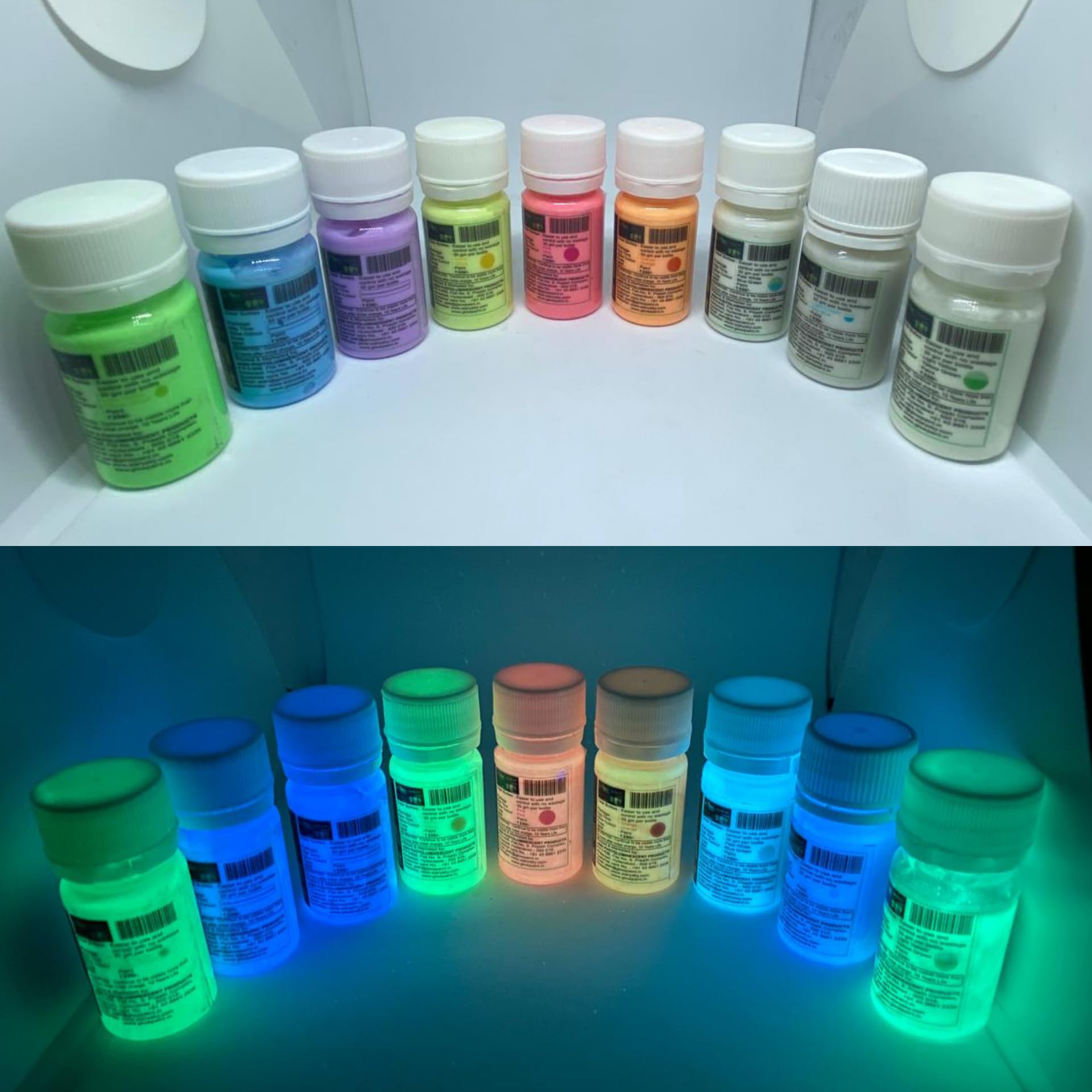 Glow in the dark paint 9 colours each 30gm total 270gm-image-27
