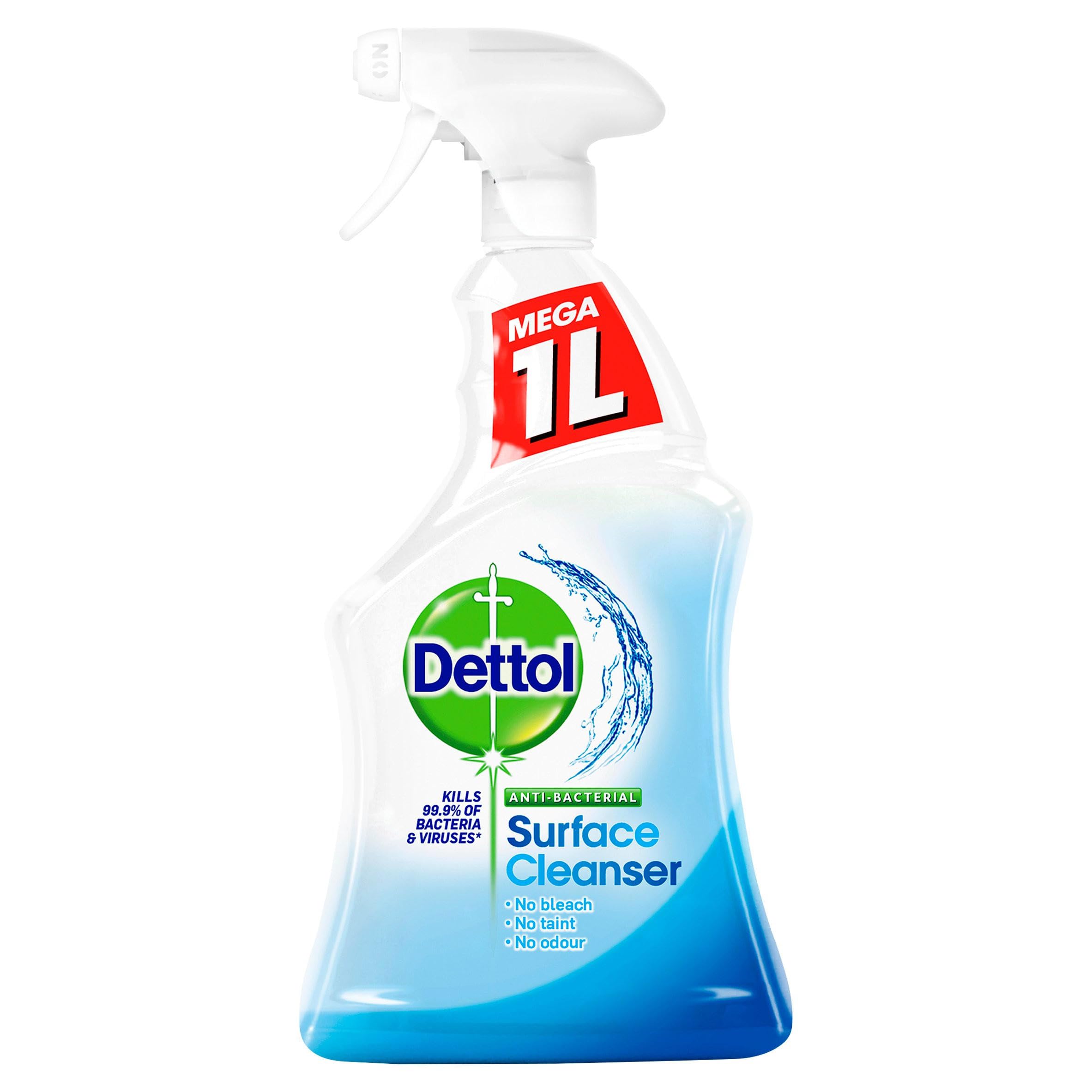 Dettol Antibacterial Surface Cleaners, Fragrance Free, 1.0L (6 x 1L, Total 6.0L), Germ Protection, Disinfectant Spray for Household, Kills 99.9 Percent of Germs