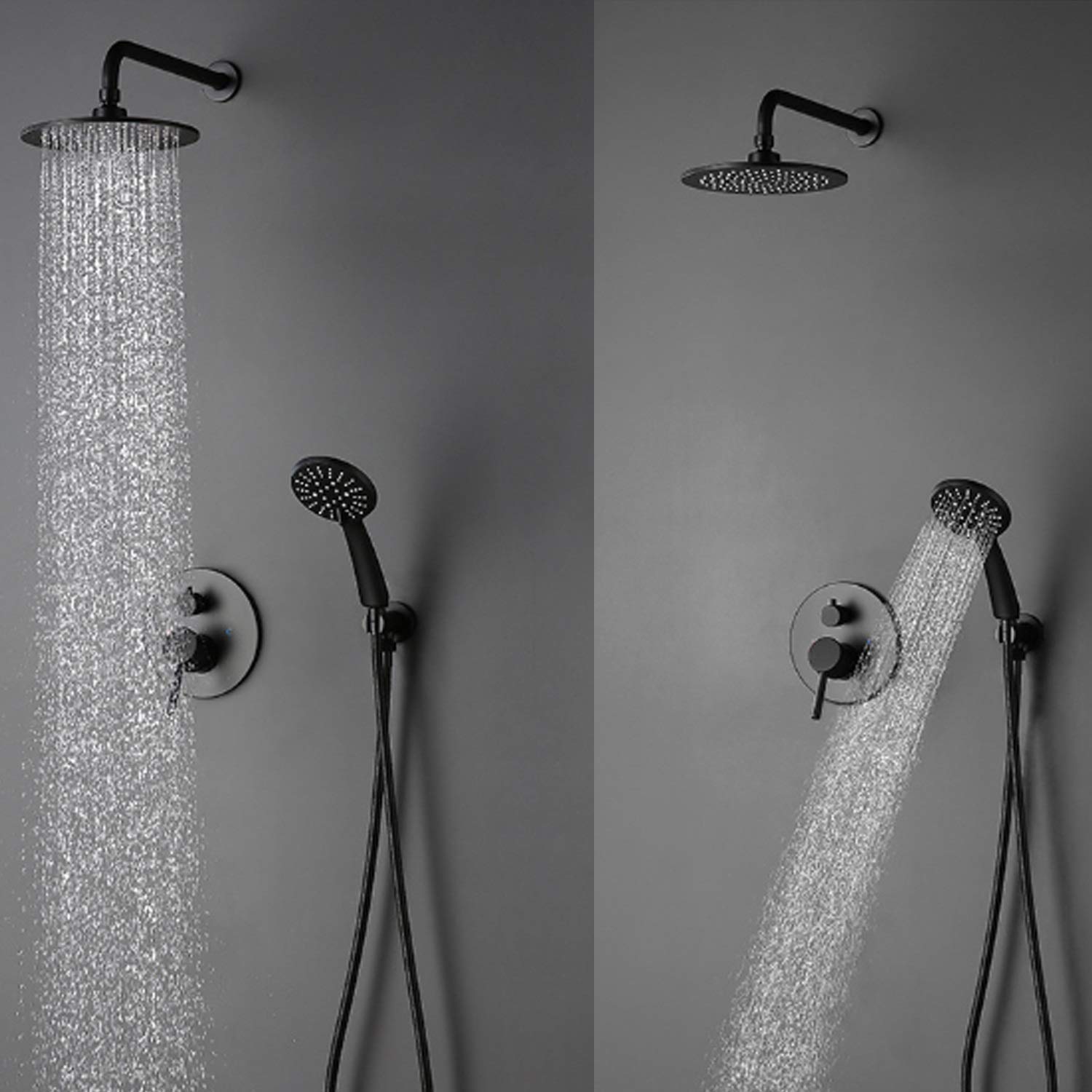 Générique douchetteSystème de Douche pour Baignoire, Ensemble de robinets de Douche muraux avec Pomme de Douche à Pluie Haute Pression et Ensemble de Pomme de Douche pour Salle de Bain Noir Durable