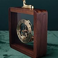 Vista 4 de Reloj de escritorio con números romanos, reloj de escritorio retro para decoración de mesita de noche, reloj de mesa también se puede utilizar como