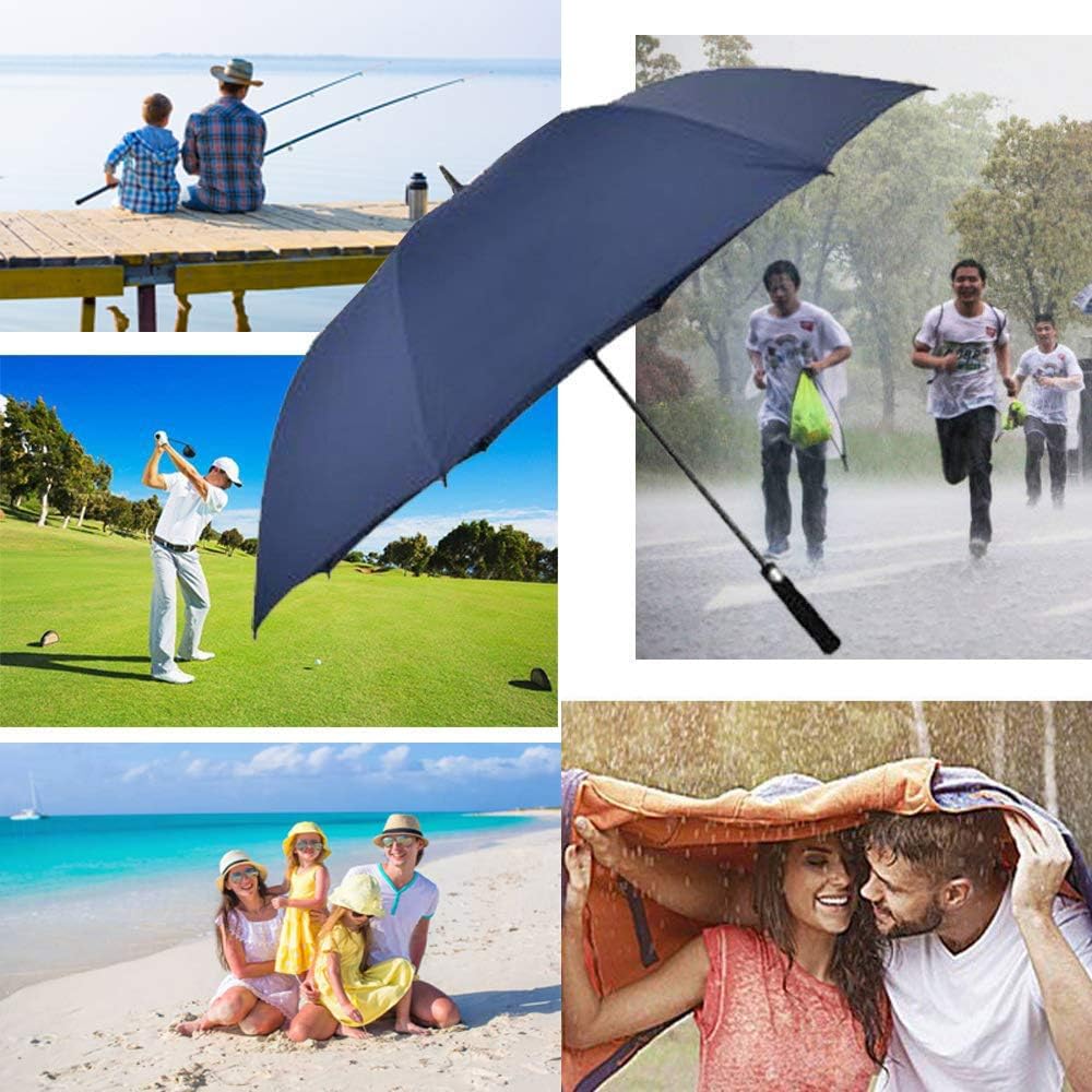 Big Umbrella Large Golf Umbrella 60 Inch Automatic Open Extra Large Windproof Umbrella Waterproof Sun Rain Protection Stick Umbrellas Teflon Rain Repellant