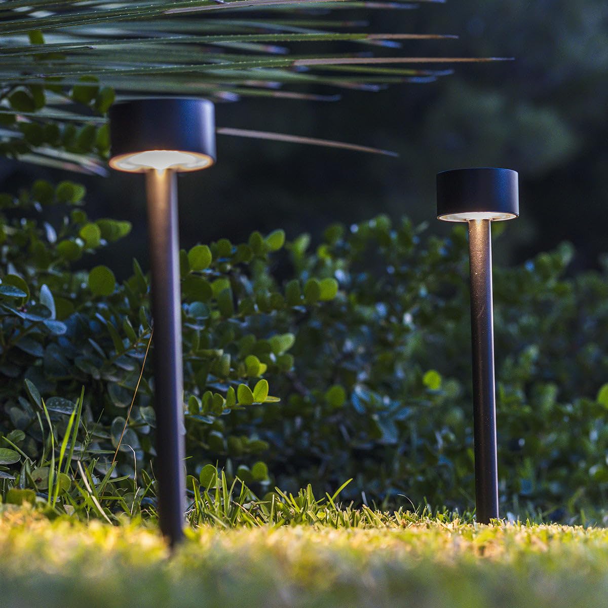 2 sztuki lampek solarnych LED, ciepła biel, 2 x FORTY H 30 cm