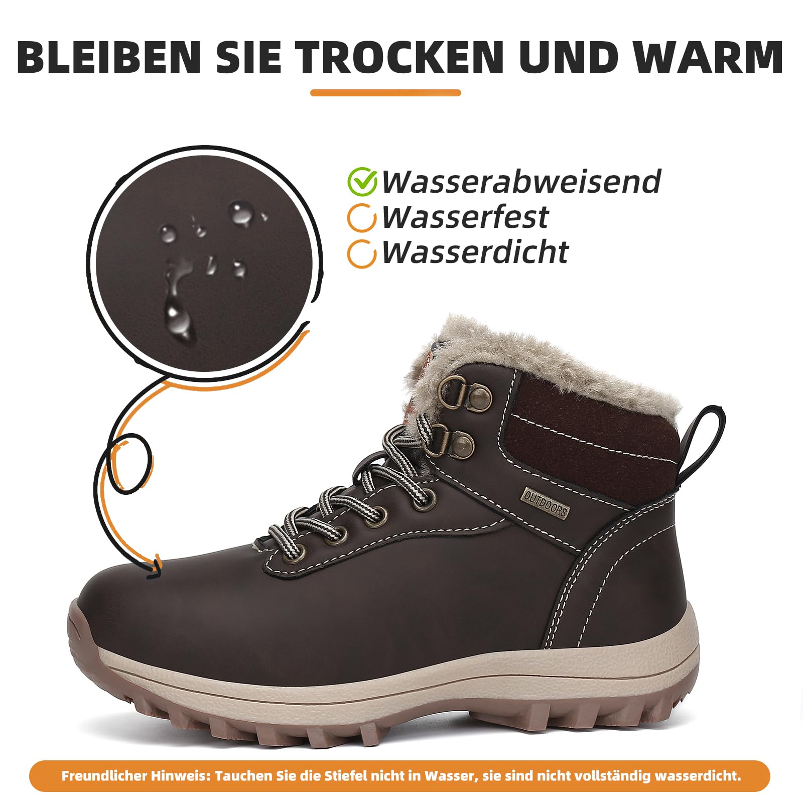 Mishansha Winterstiefel Kinder Warme Rutschfest Outdoor Gr.24-36 | Wasserabweisend, Freizeit, Komfort, Bequeme, Warm Gefüttertes, Winter, Trekkingschuhe, Kinderschuhe