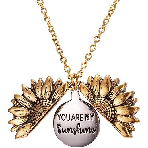 Hidden Message Sunflower Pendant Locket
