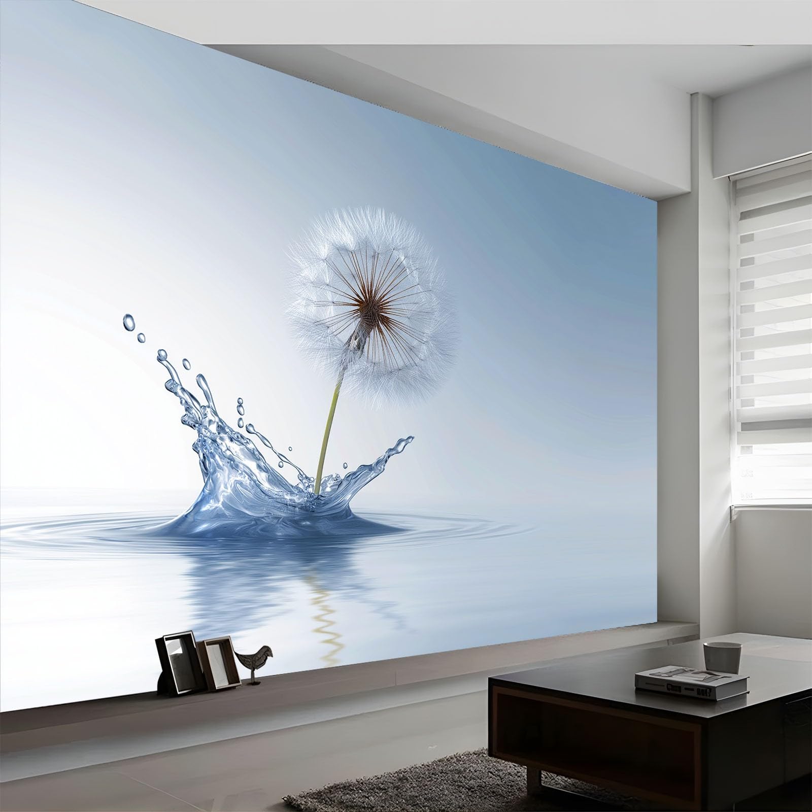Generisch Tapeta panoramiczna 3D, 3D, minimalizm, srebrno-szara, tapeta z włókniny, tapeta ścienna do biura, korytarza, sypialni, salonu, dekoracja ścienna – 350 x 256 cm (szer. x wys.)