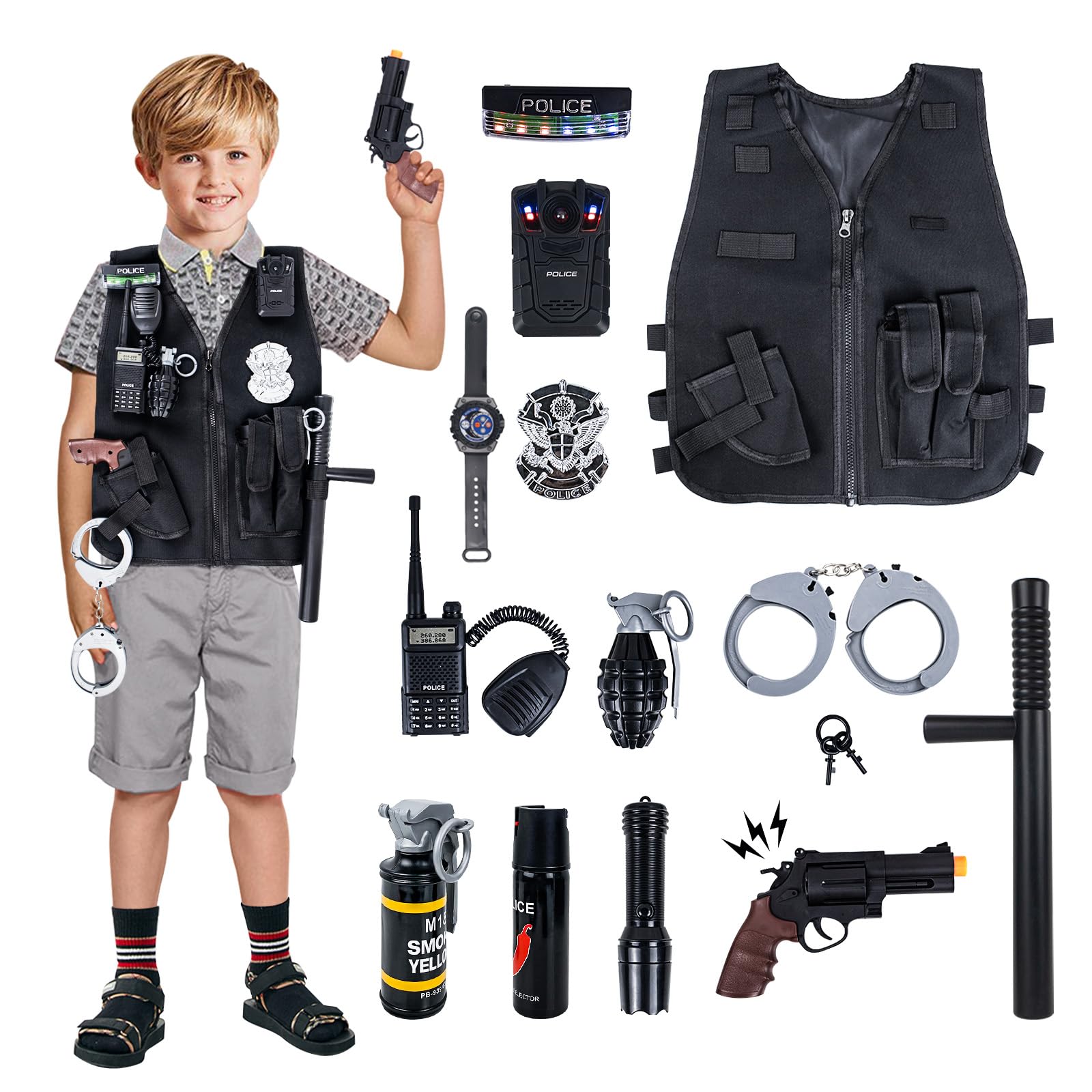 Déguisement Policier Enfant Rubie's - Taille 5-8 Ans - Casquette, Plastron, Menottes - Jeu De Rôle