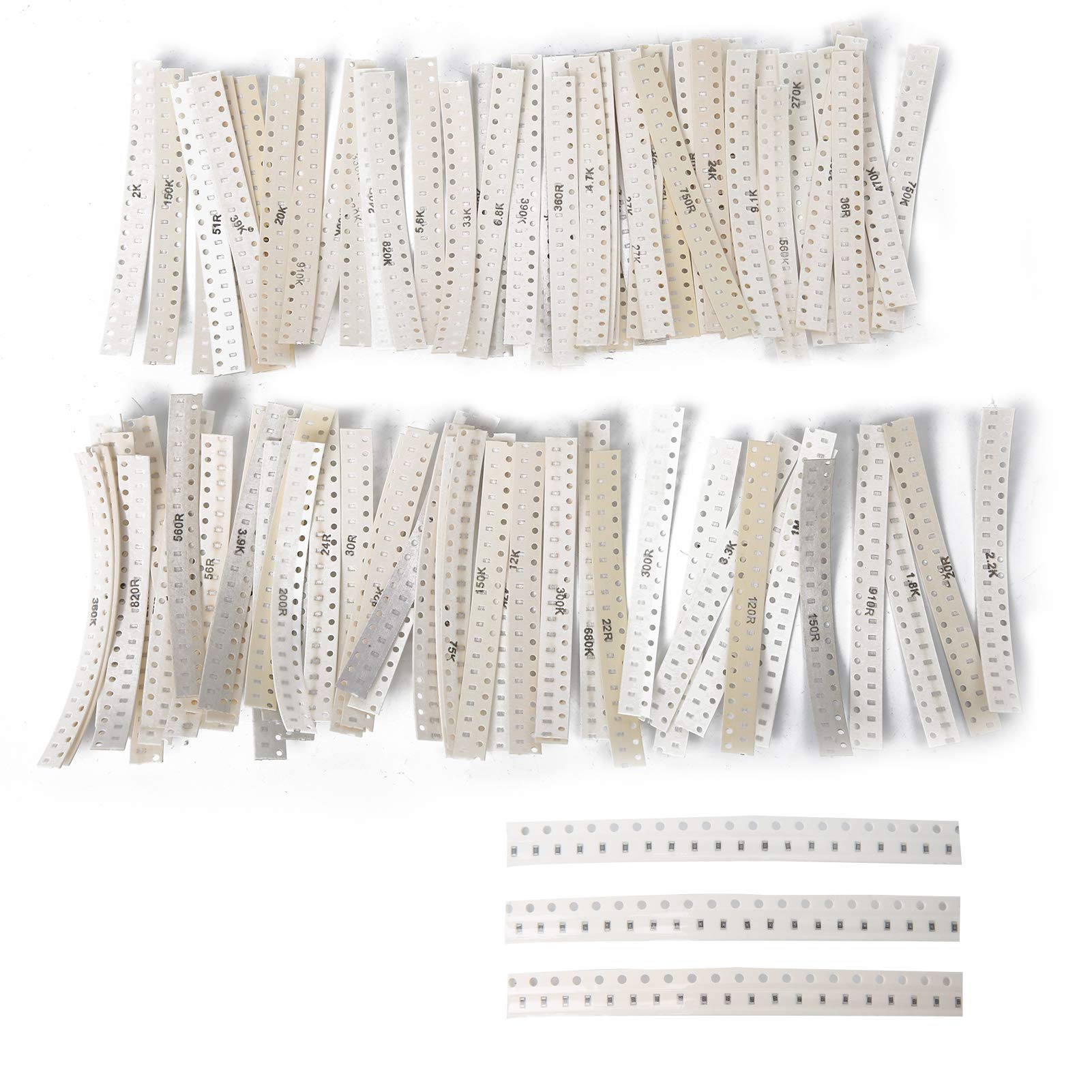 Resistencias, Kit de Resistencia SMD, 1800 Piezas 1/10 W 90 valores Cada 20 resistencias de Chip DIY 0603 SMD Muestra 1% Juego de resistencias Surtido, resistencias Individuales