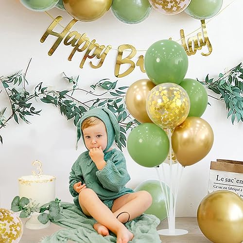 Miniatura 3 de Kit de 4 soportes para globos para centros de mesa con base, porta globos verde salvia, para decoración de baby shower y fiesta de cumpleaños