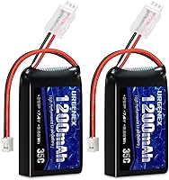 Vista 9 de URGENEX Batería SCX24 7.4V Lipos 2S 35C (70C) Batería de litio recargable de 1200 mAh con enchufe PH2.0 compatible con la mayoría de camiones RC a