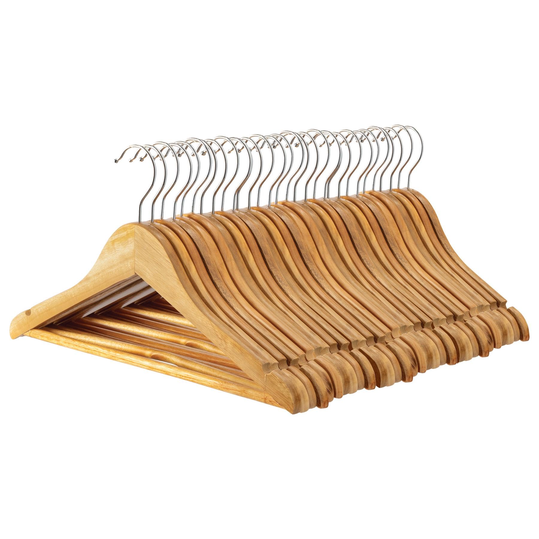 B&Q -  30X Strong Natural Children's Coat Hangers With 360 Degree Rotatory HookClothes Hangers With Notches & Bar