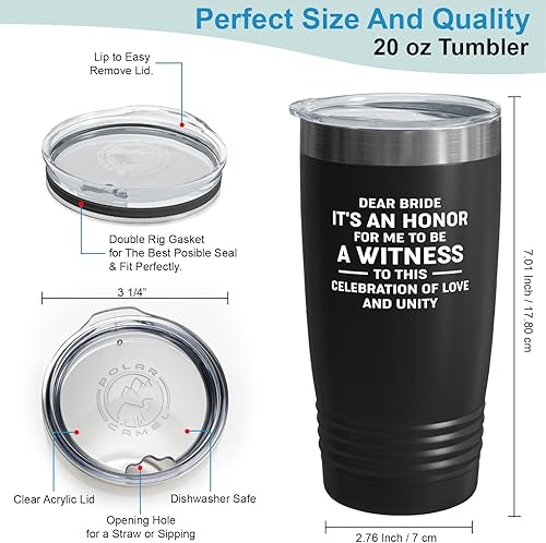 Miniatura 3 de Bride Gift from Officiant Tumbler 20oz Black -Love Unity - Bridal Shower Bride To Be Bachelorette Party Newlywed Wedding Officiant Brother