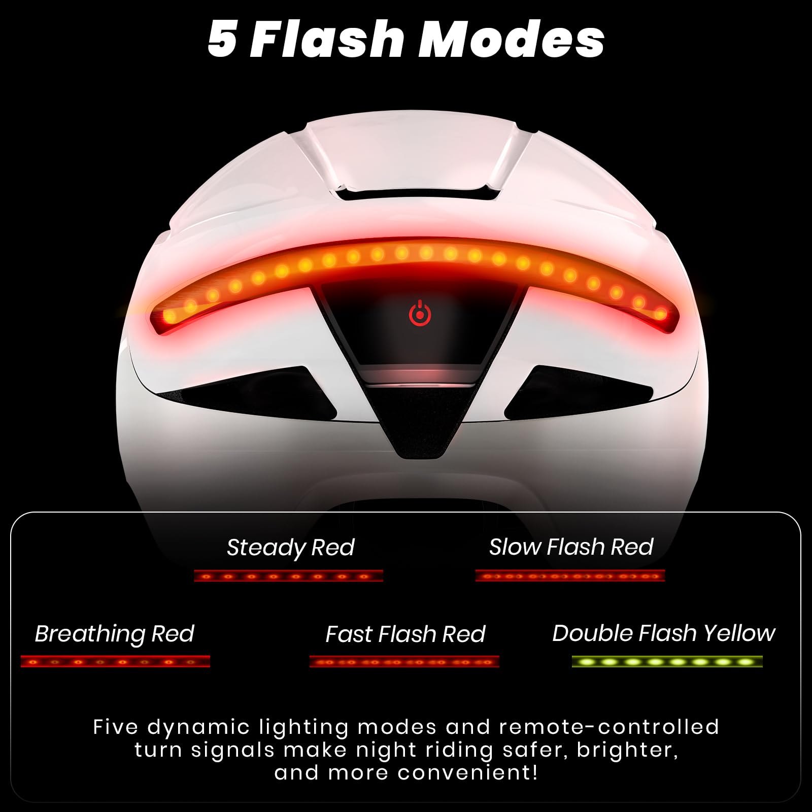 Favoto Inteligente Casco Bicicleta Adulto - Casco Inteligente para Bicicleta con 5 Modos De Luz Trasera Y Control Remoto Tecnología EPS In-Mould