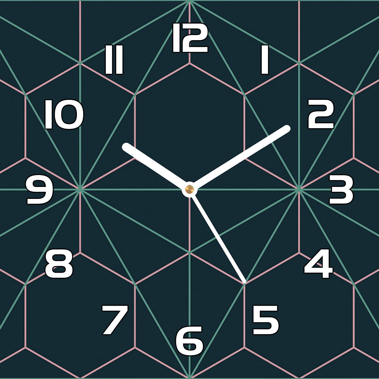 Horloge murale en verre de sécurité Coloray 30x30 cm avec aiguilles blanches contrastées