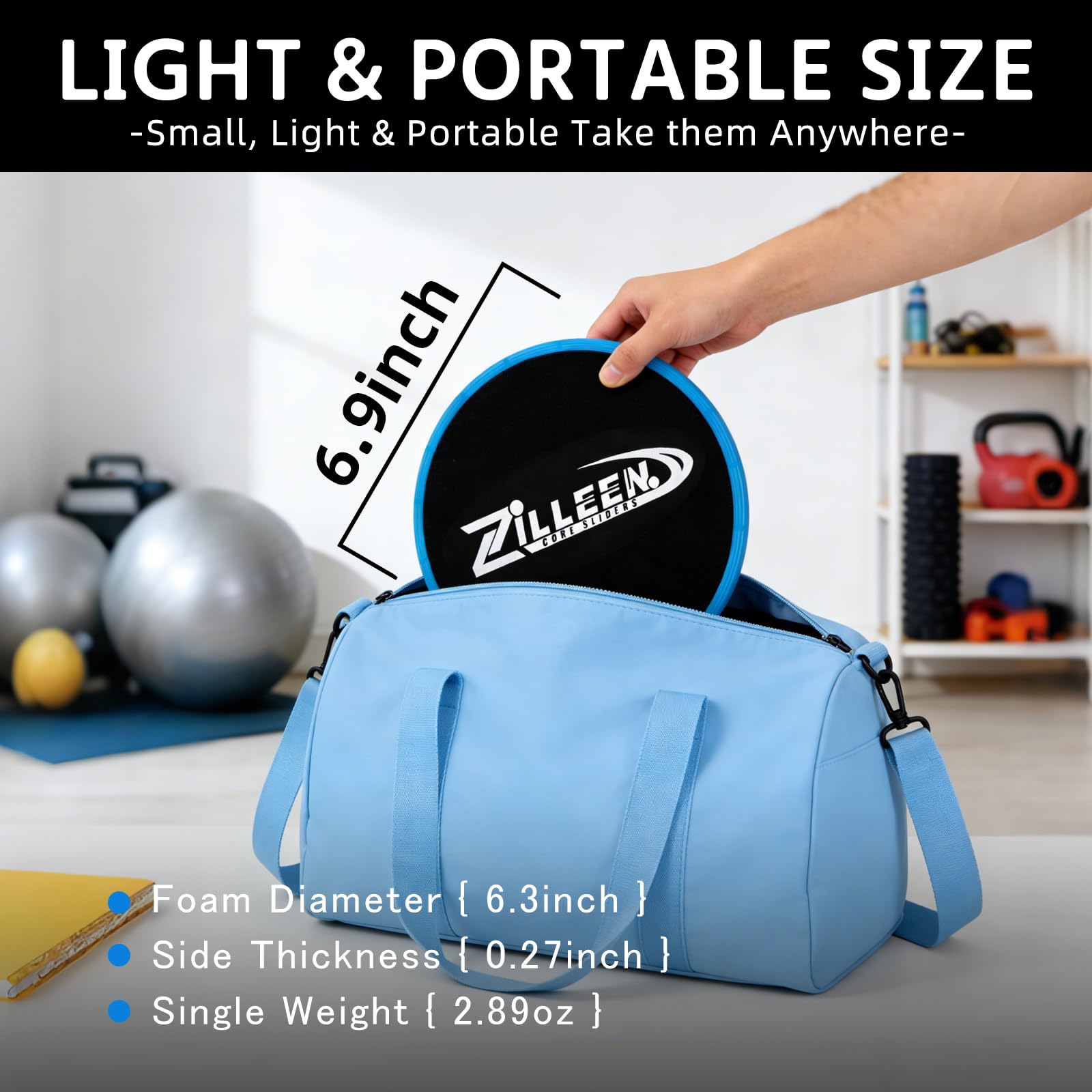 ZILLEEN Exercise Sliders for Working Out Fitness Discs for Pilates Women Men, 2 Pack