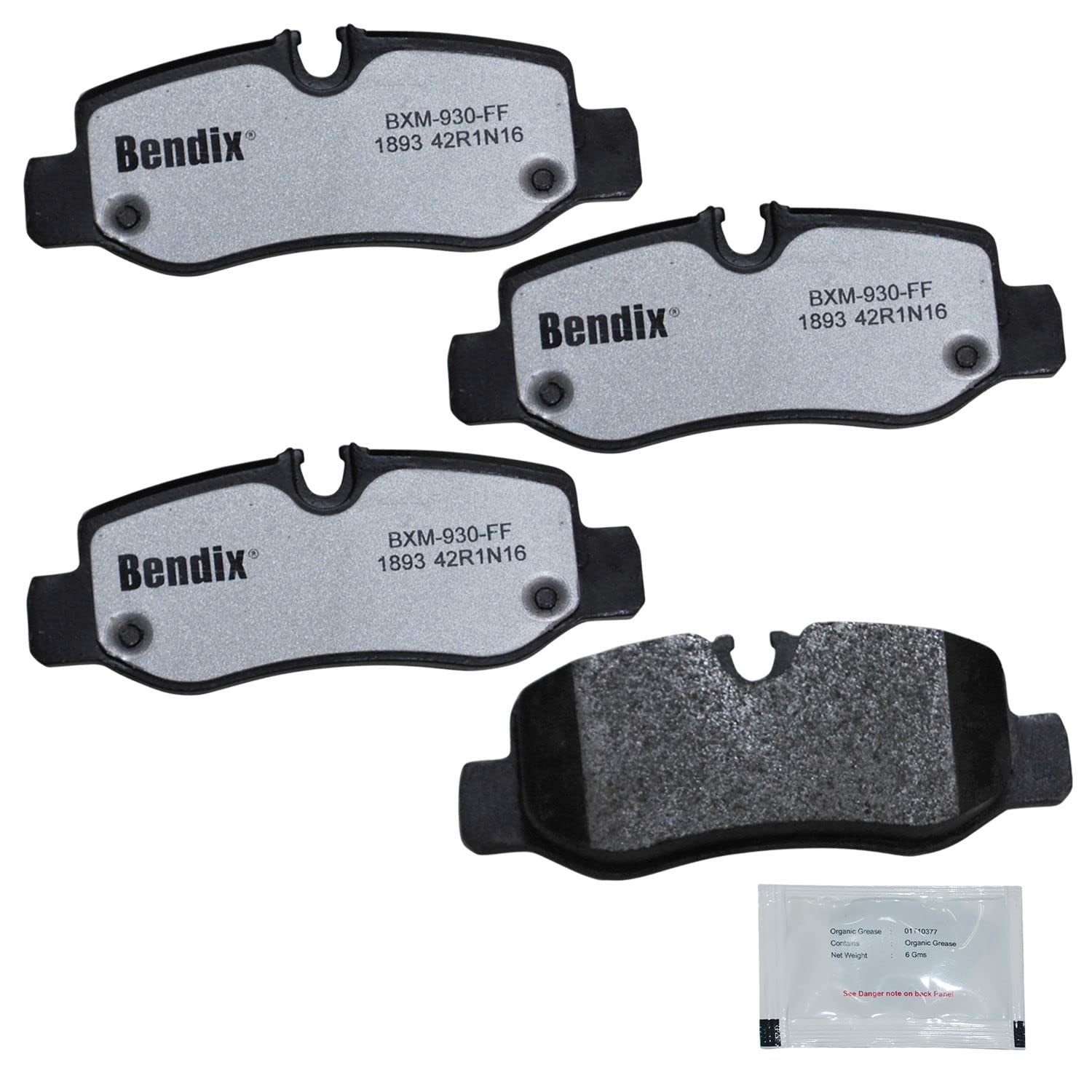 Bendix Fleet Metlok MKD1893FM Semi-Metallic Rear Brake Pads for Mercedes-Benz Metris 2023-2016, V220d 2020-2016