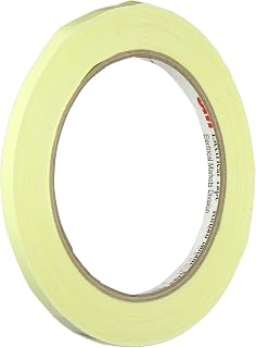 3M 1350F-1 Yellow Electrical Tape, 0.25" width x 72yd length (1 roll)